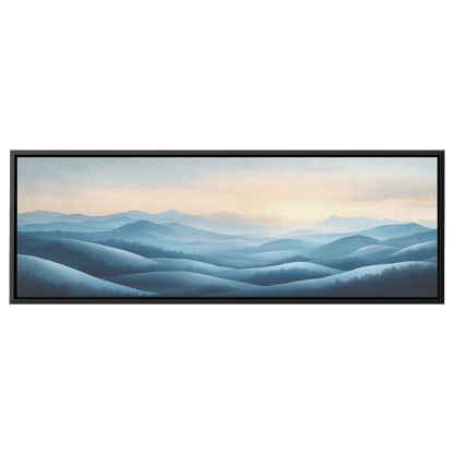 Minimalist Panoramic Artwork Rolling Hills Soft Taupe Palette Muted Highlights Ultra High Definition Tranquil Elegant Panoramic Framed Canvas Wall Art - Awakening Righteousness