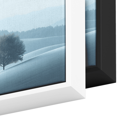 Minimalist Panoramic Nature Illustration Rolling Hills Sparse Tree Lines Soft Gray Taupe Ultra High Definition Panoramic Framed Canvas Wall Art - Awakening Righteousness