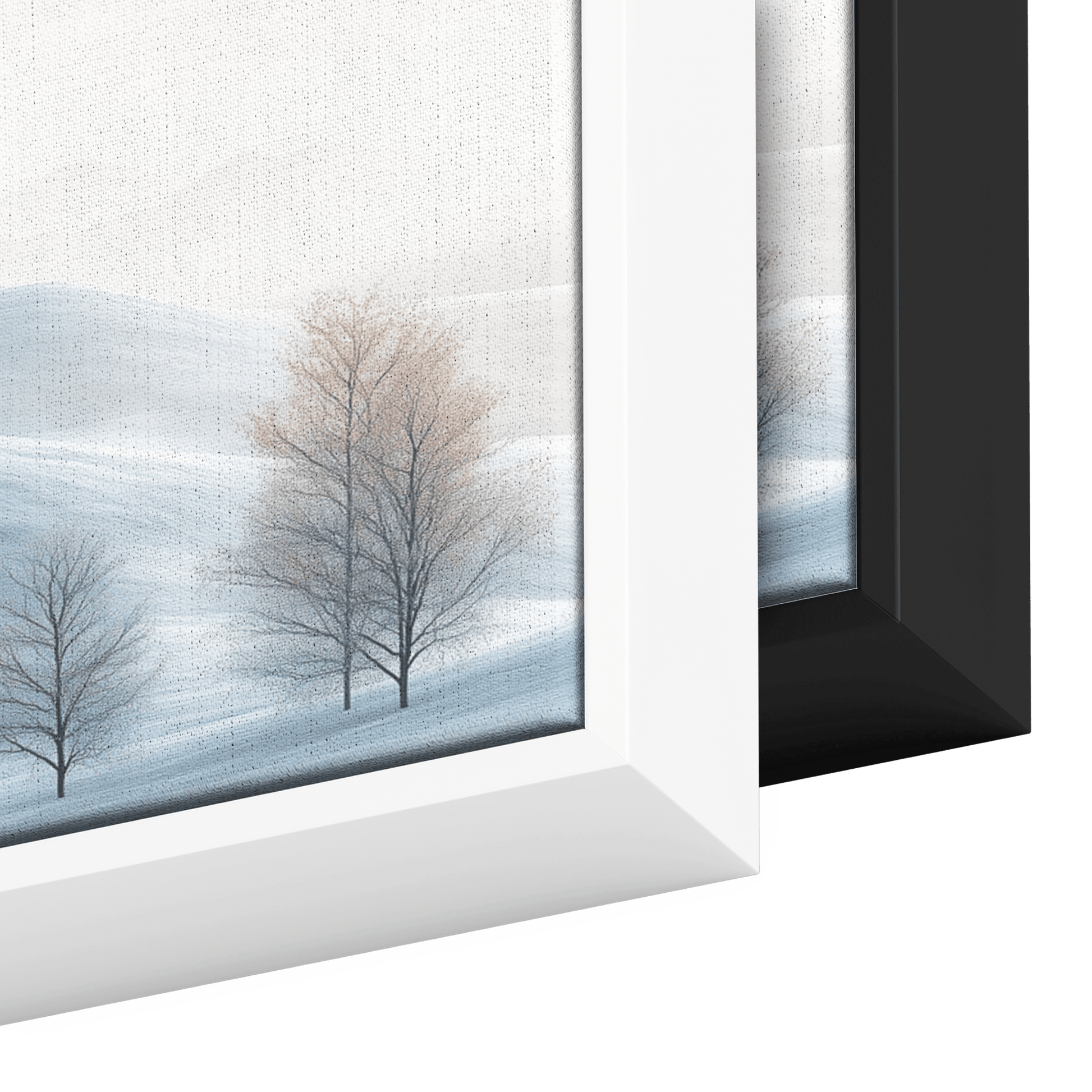 Minimalist Panoramic Nature Illustration Rolling Hills Sparse Tree Lines Soft Gray Taupe Ultra High Definition Panoramic Framed Canvas Wall Art - Awakening Righteousness