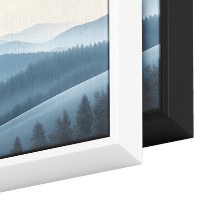Minimalist Panoramic Nature Illustration Rolling Hills Sparse Tree Lines Soft Gray Taupe Ultra High Definition Panoramic Framed Canvas Wall Art - Awakening Righteousness
