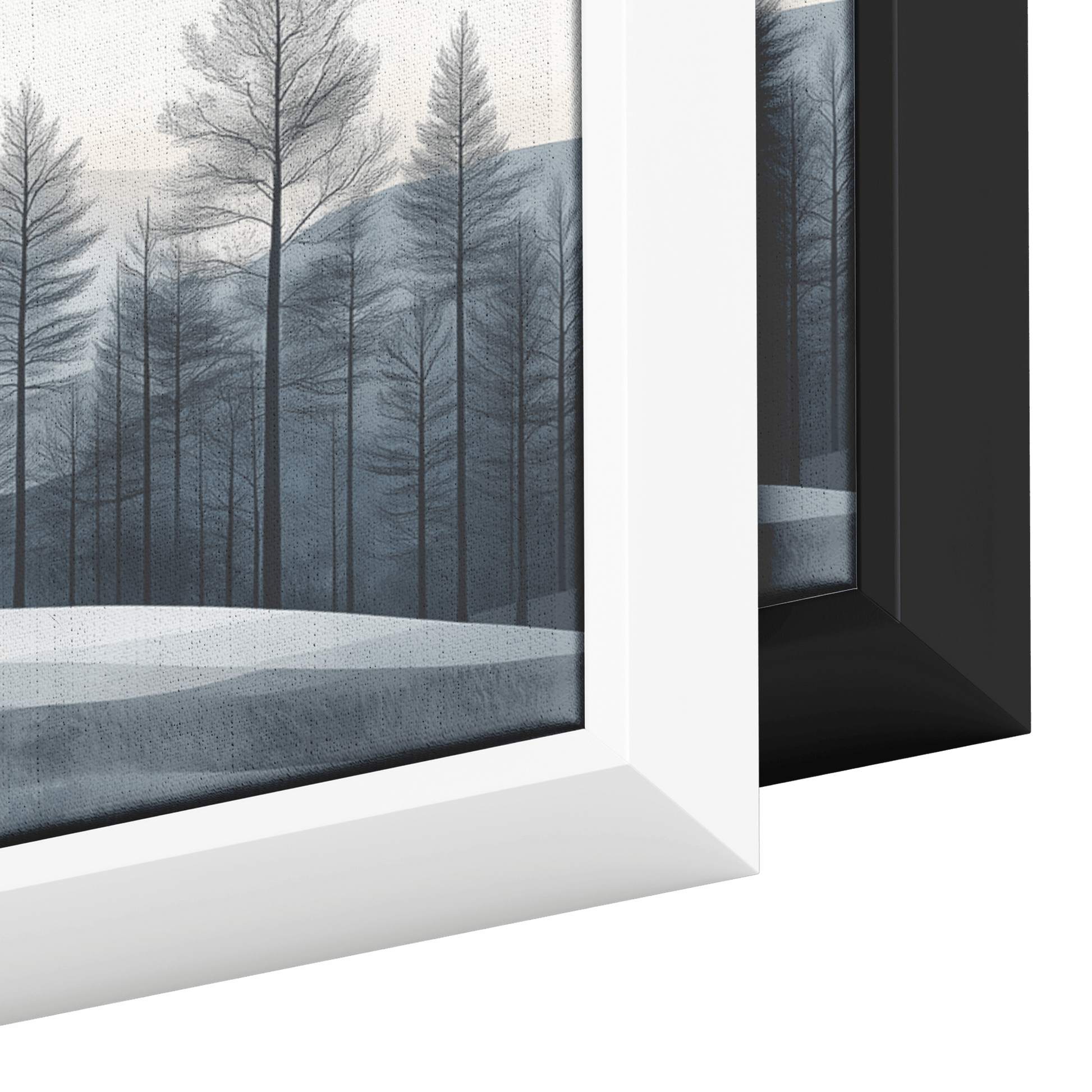 Minimalist Panoramic Nature Illustration Rolling Hills Sparse Tree Lines Soft Gray Taupe Ultra High Definition Panoramic Framed Canvas Wall Art - Awakening Righteousness