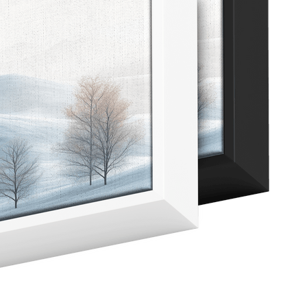 Minimalist Panoramic Nature Illustration Rolling Hills Sparse Tree Lines Soft Gray Taupe Ultra High Definition Panoramic Framed Canvas Wall Art - Awakening Righteousness