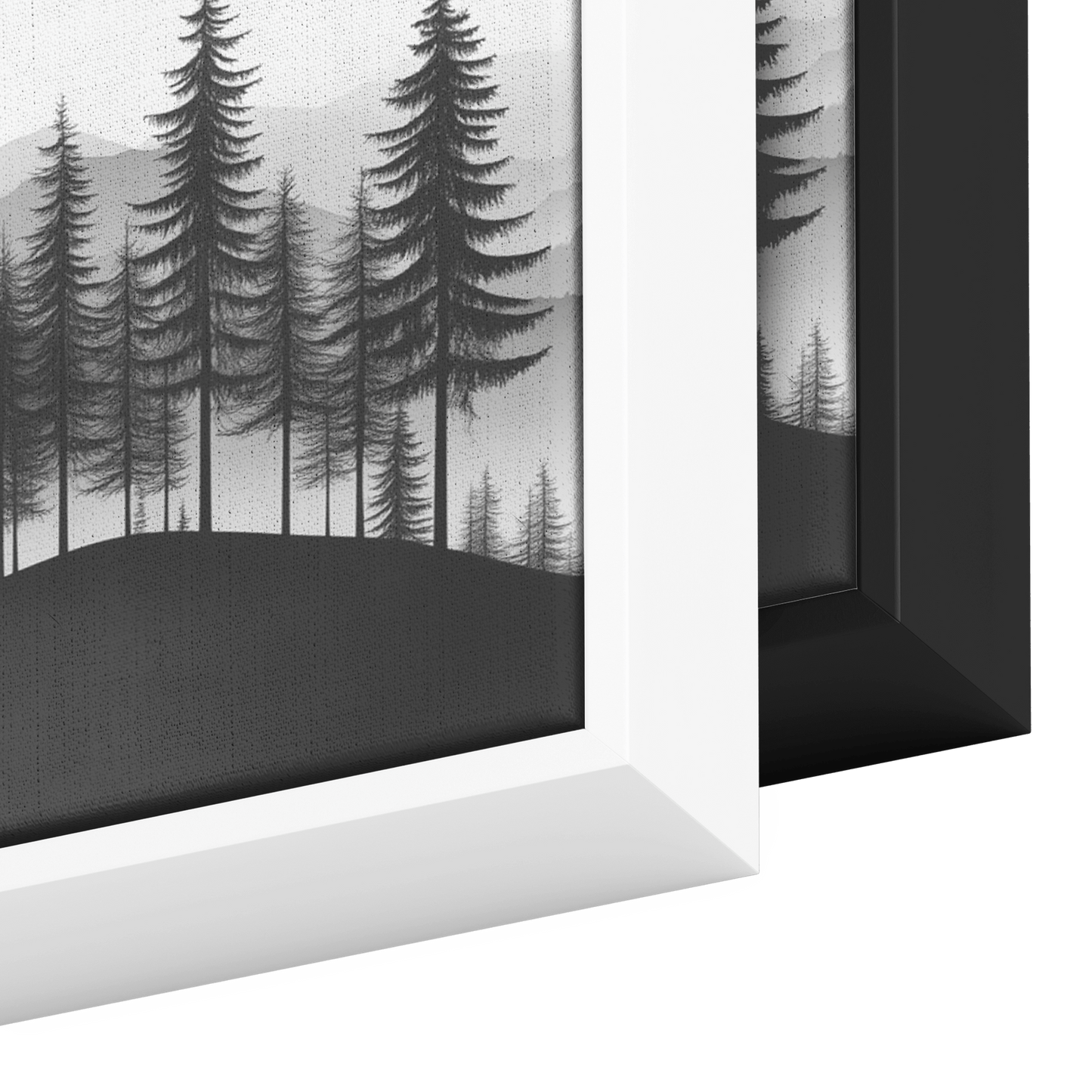 Minimalist Panoramic Scene Hills Tree Lines Soft Beige Taupe Tones Clean Lines Ultra High Definition Elegant Finish Panoramic Framed Canvas Wall Art - Awakening Righteousness