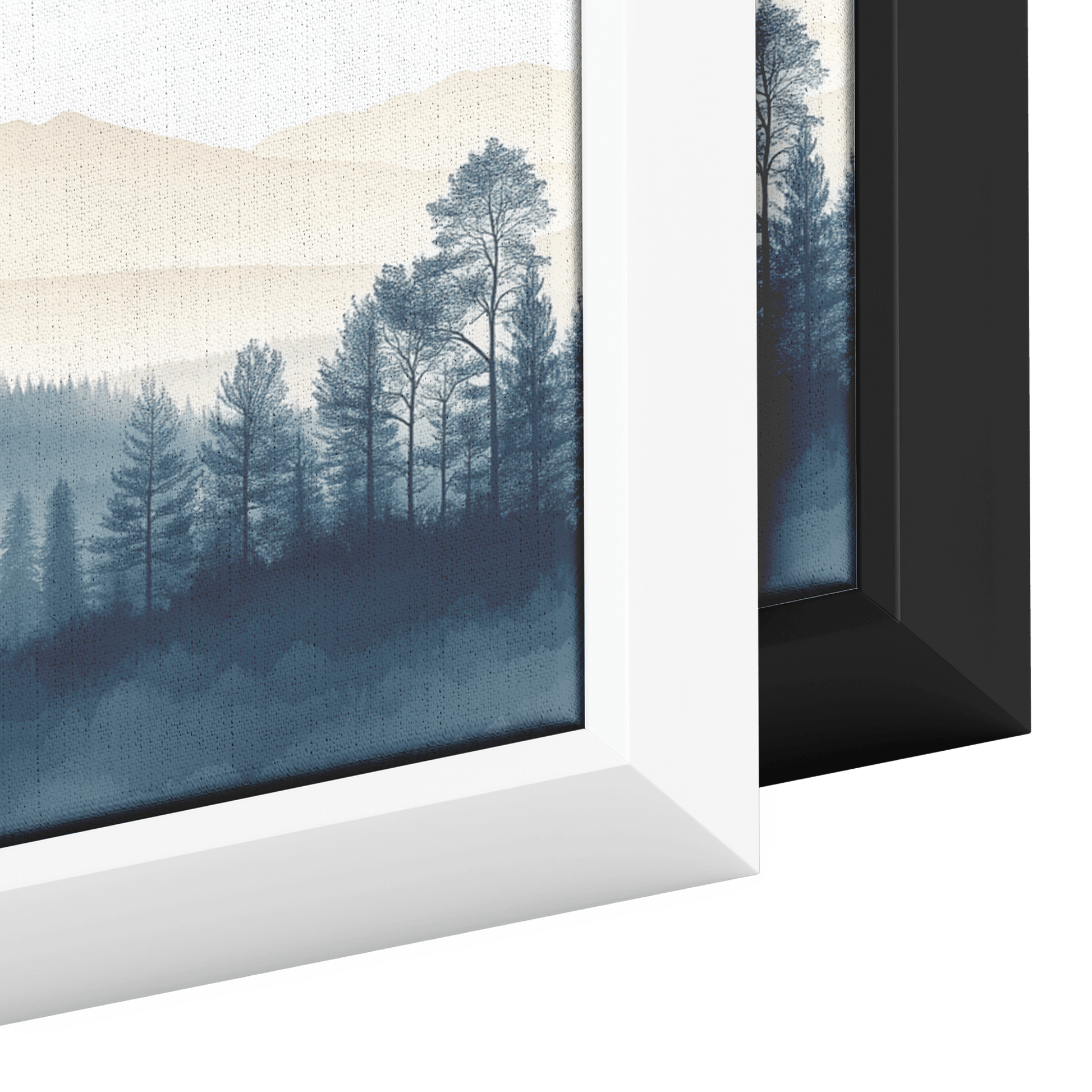 Minimalist Panoramic Scene Hills Tree Lines Soft Beige Taupe Tones Clean Lines Ultra High Definition Elegant Finish Panoramic Framed Canvas Wall Art - Awakening Righteousness