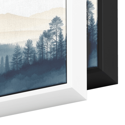 Minimalist Panoramic Scene Hills Tree Lines Soft Beige Taupe Tones Clean Lines Ultra High Definition Elegant Finish Panoramic Framed Canvas Wall Art - Awakening Righteousness
