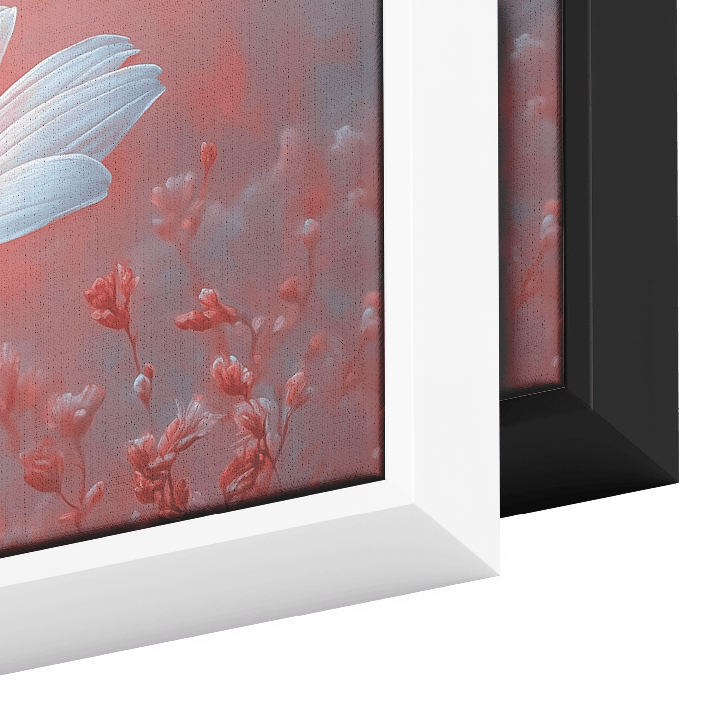 Minimalist Single Stem Floral Artwork Daisy Long Thin Stem Soft Pastel Background Ultra High Definition Elegant Minimalism Panoramic Framed Canvas Wall Art - Awakening Righteousness