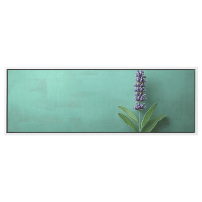 Minimalist Single Stem Floral Artwork Lavender Simple Linework Soft Green Background Elegant Minimalism Ultra High Definition Panoramic Framed Canvas Wall Art - Awakening Righteousness