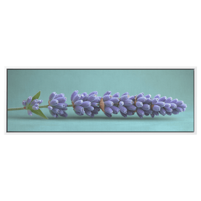 Minimalist Single Stem Floral Artwork Lavender Simple Linework Soft Green Background Elegant Minimalism Ultra High Definition Panoramic Framed Canvas Wall Art - Awakening Righteousness