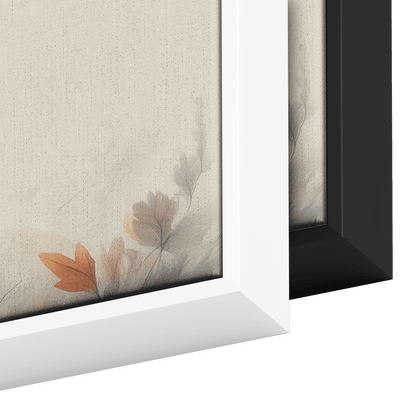 Minimalist Single Stem Floral Artwork Simple Poppy Flower Light Gray Background Ultra High Definition Luminous Linework Panoramic Framed Canvas Wall Art - Awakening Righteousness