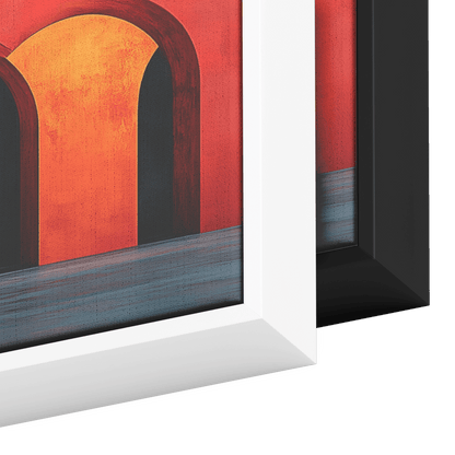 Modern Arches Sunburst Pastel Earth Tones Artwork For Contemporary Home Office Decor Panoramic Framed Canvas Wall Art - Awakening Righteousness