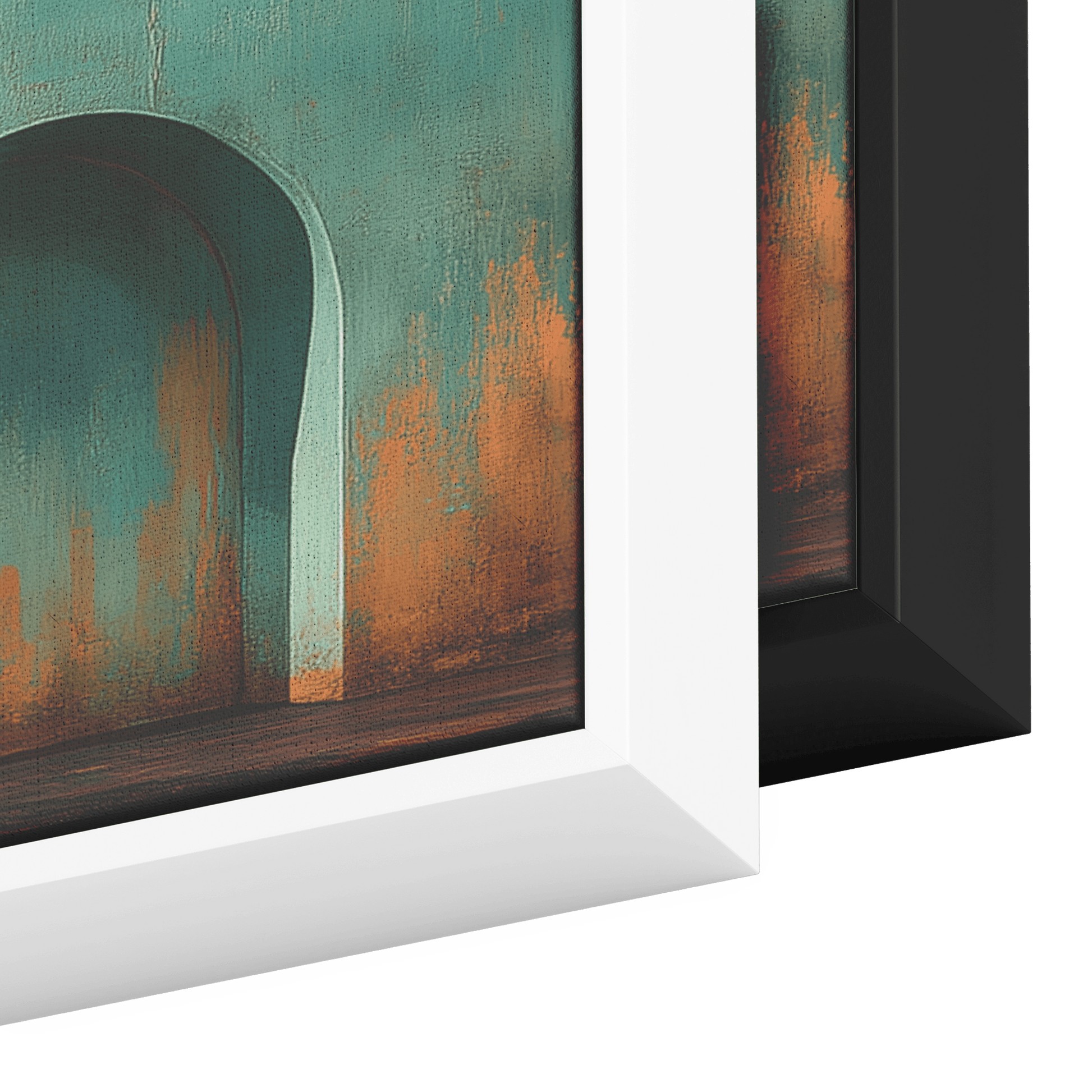 Modern Arches Sunburst Pastel Earth Tones Artwork For Contemporary Home Office Decor Panoramic Framed Canvas Wall Art - Awakening Righteousness