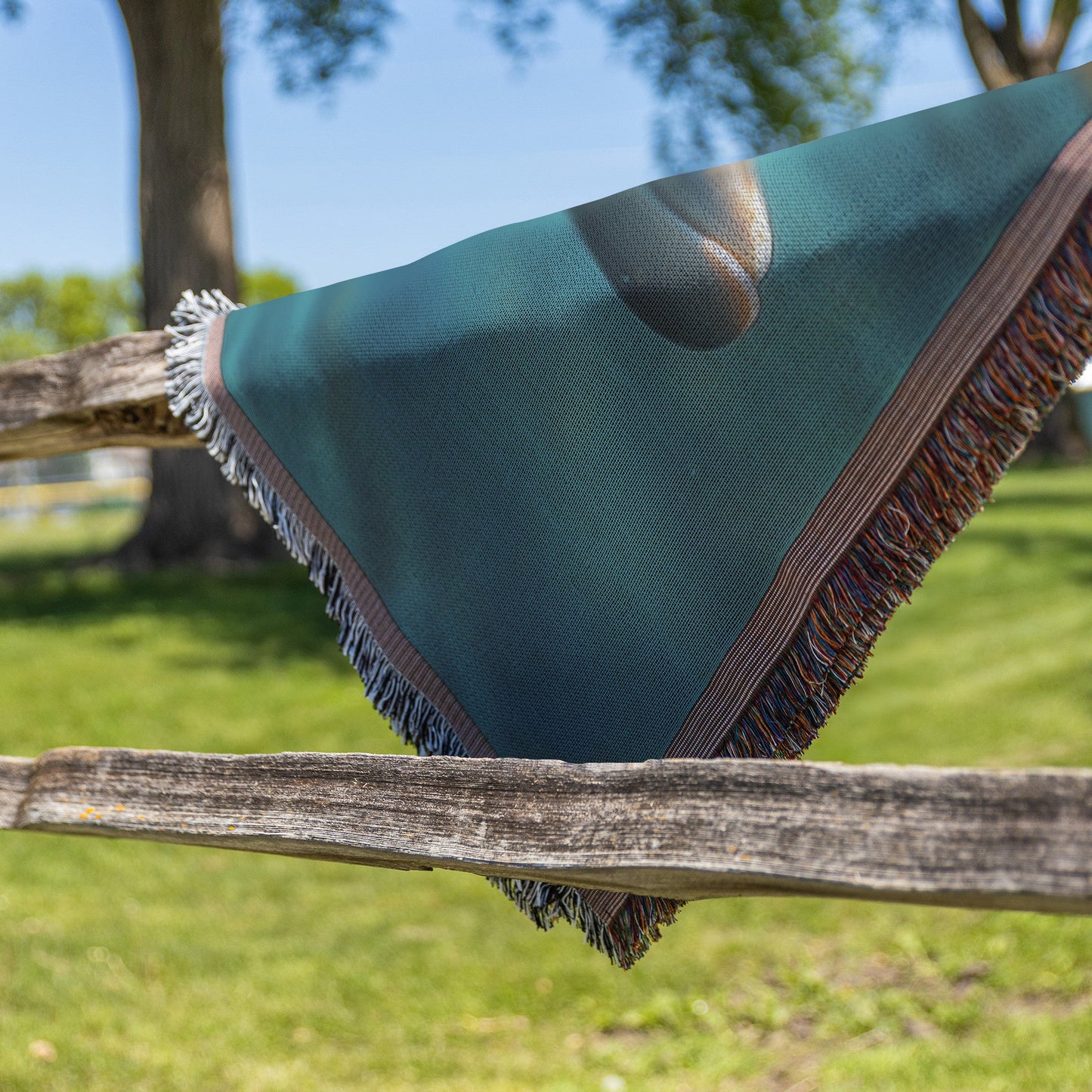 Mother Dolphin and Playful Calf in Sparkling Ocean Cozy Woven Throw Blanket - Awakening Righteousness