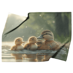 Mother Duck and Ducklings Cozy Fleece Sherpa Blanket - Awakening Aesthetics