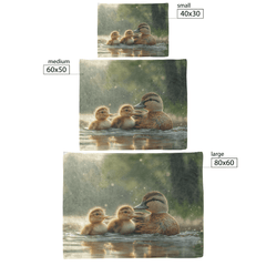 Mother Duck and Ducklings Cozy Fleece Sherpa Blanket - Awakening Aesthetics