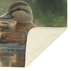 Mother Duck and Ducklings Cozy Fleece Sherpa Blanket - Awakening Aesthetics