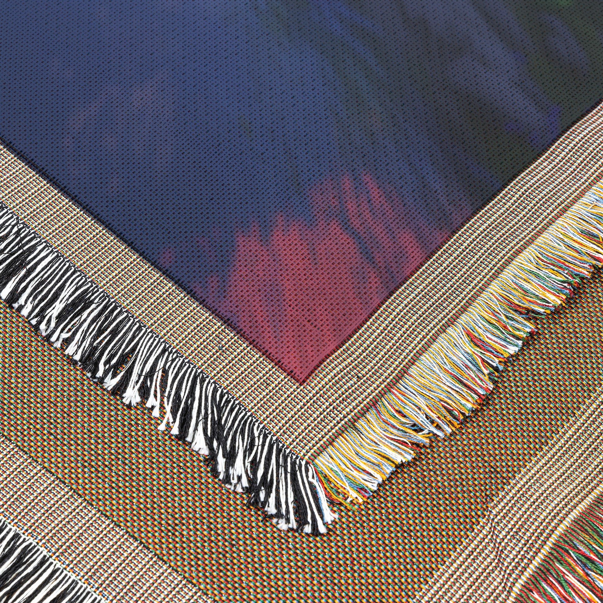 Mountain Sunrise Woven Throw Blanket Scenic Nature Reflection Peaceful Valley River Cozy Decor Gift - Awakening Righteousness