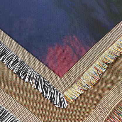 Mountain Sunrise Woven Throw Blanket Scenic Nature Reflection Peaceful Valley River Cozy Decor Gift - Awakening Righteousness