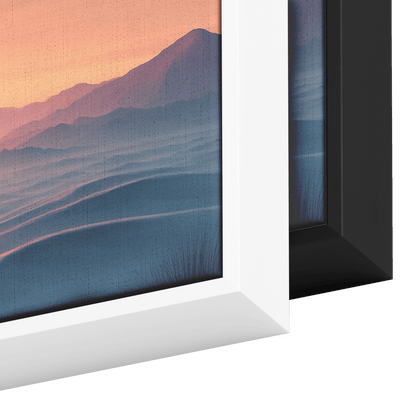 Muted Panoramic Illustration Flat Desert Plain Distant Hills Beige Sand Tones Ultra High Definition Minimalist Panoramic Framed Canvas Wall Art - Awakening Righteousness