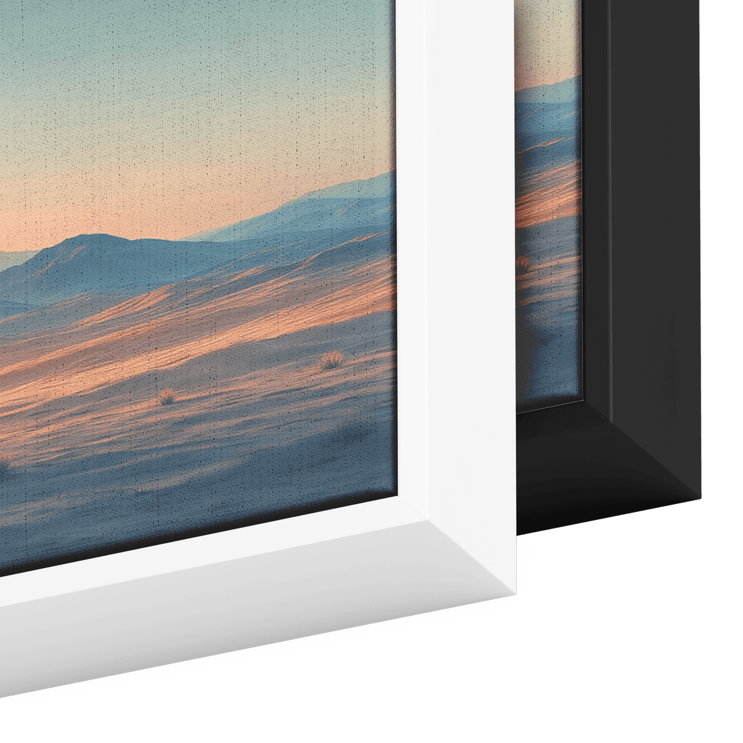 Muted Panoramic Illustration Flat Desert Plain Distant Hills Beige Sand Tones Ultra High Definition Minimalist Panoramic Framed Canvas Wall Art - Awakening Righteousness