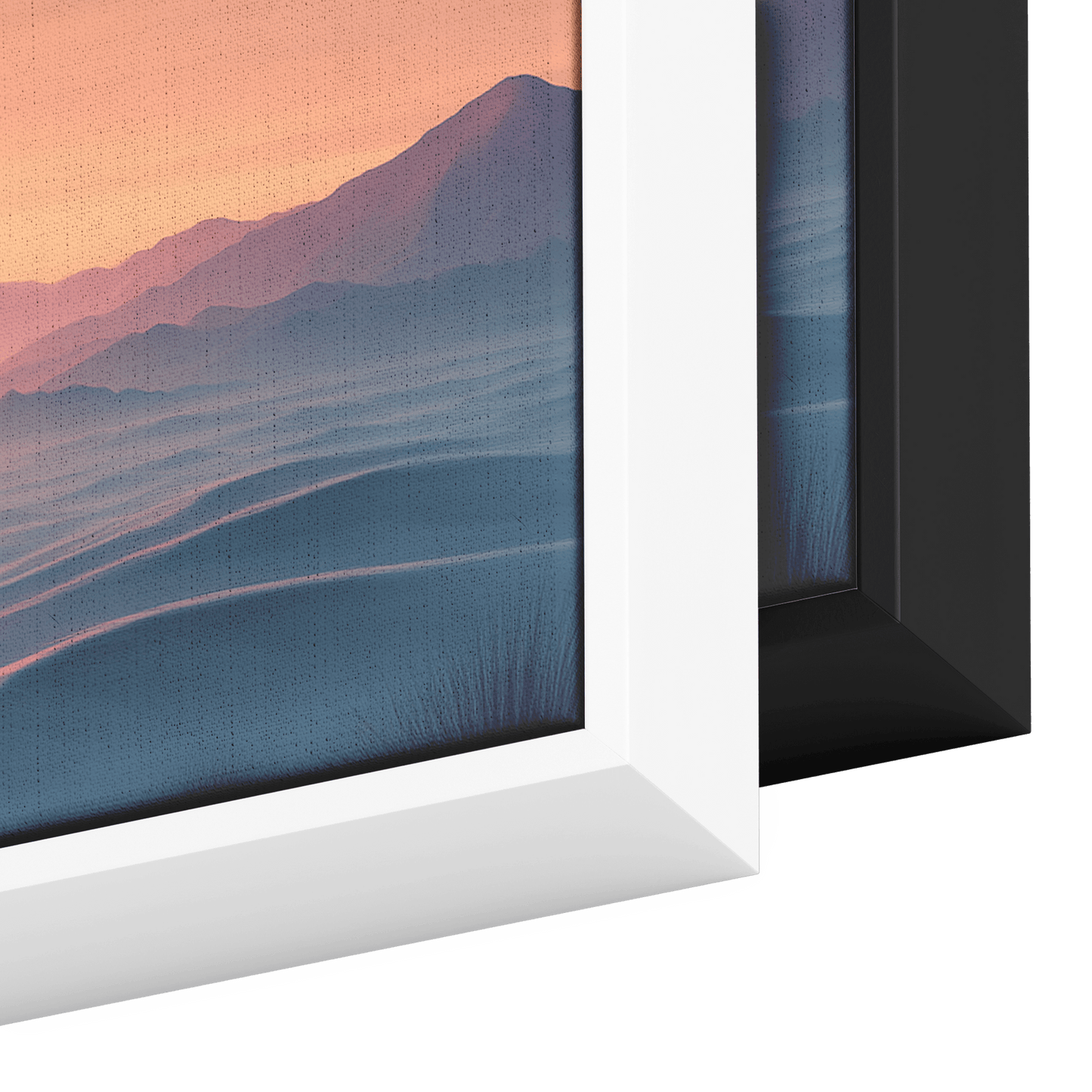 Muted Panoramic Illustration Flat Desert Plain Distant Hills Beige Sand Tones Ultra High Definition Minimalist Panoramic Framed Canvas Wall Art - Awakening Righteousness