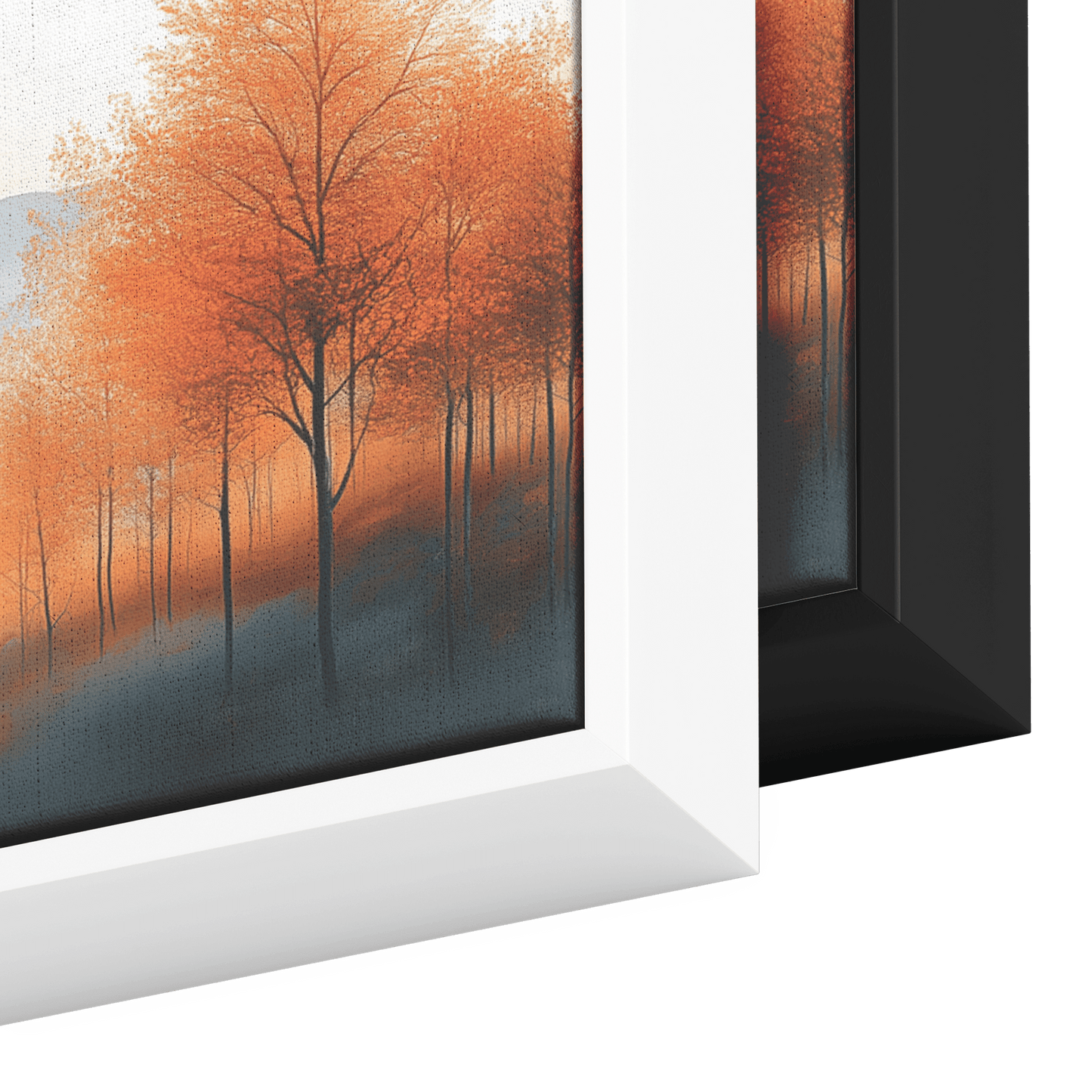 Muted Panoramic Illustration Gently Sloping Hills Sparse Tree Clusters Soft Brown Gray Tones Ultra High Definition Modern Minimalist Panoramic Framed Canvas Wall Art - Awakening Righteousness