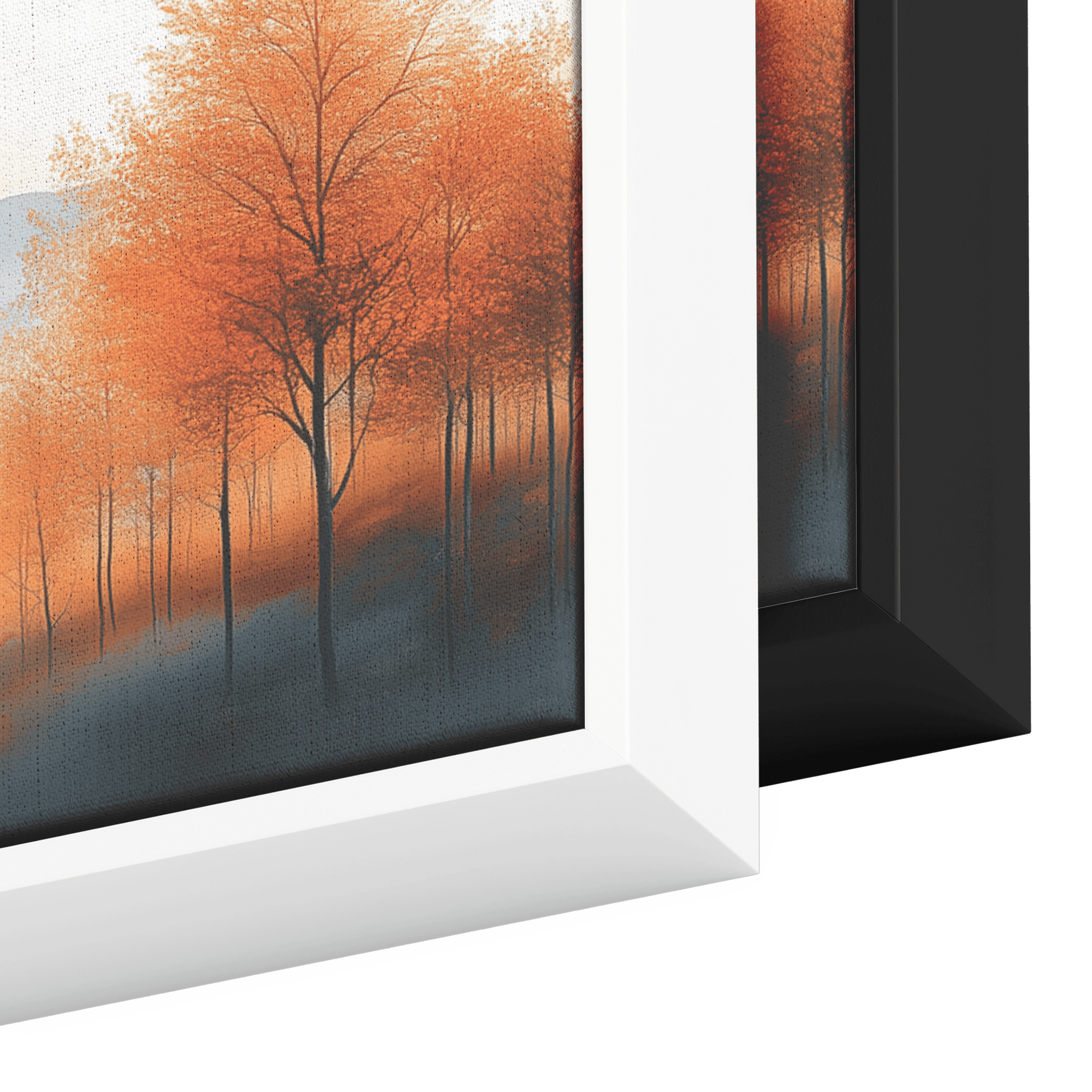 Muted Panoramic Illustration Gently Sloping Hills Sparse Tree Clusters Soft Brown Gray Tones Ultra High Definition Modern Minimalist Panoramic Framed Canvas Wall Art - Awakening Righteousness