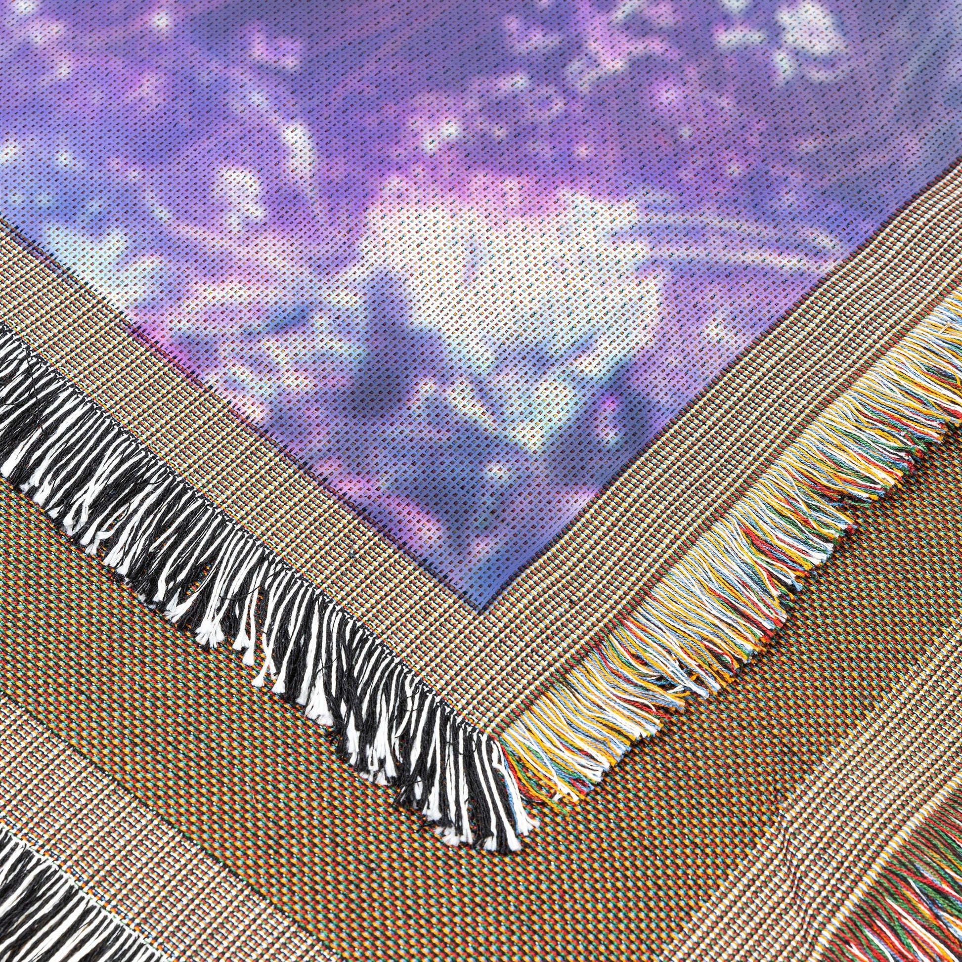 Mystical Night Elf Woven Throw Blanket Enchanted Glow Fantasy Art Ethereal Home Decor for Dreamy Comfort - Awakening Righteousness