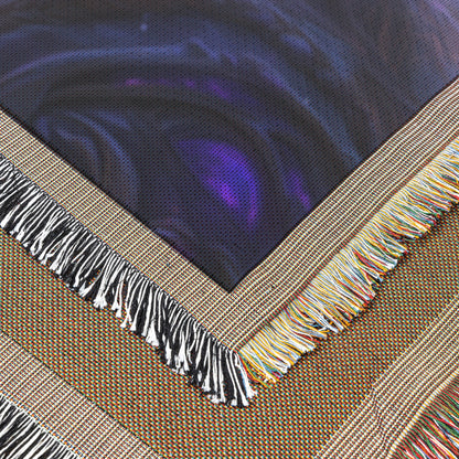 Mystical Night Elf Woven Throw Blanket Enchanting Fantasy Art Purple Glow Alliance Inspired Home Decor and Gifts - Awakening Righteousness