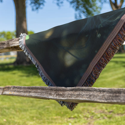 Mystical Portrait of Eve with Serpent in Enchanted Garden Woven Throw Blanket for Home Decor - Awakening Righteousness