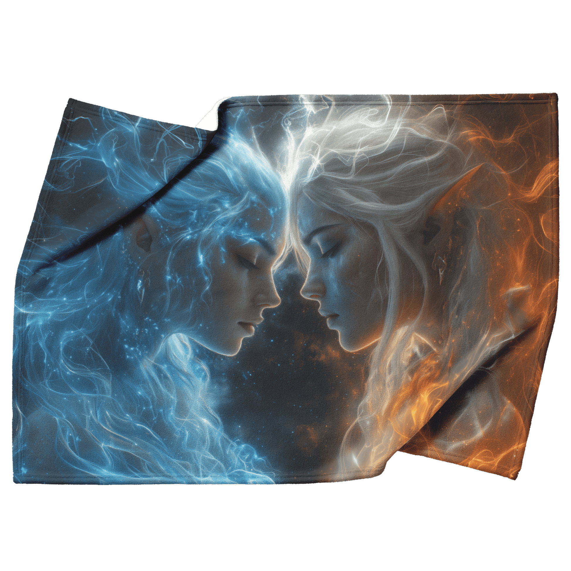 Night Elf Mage Fleece Sherpa Blanket Arcane Energy Silver Teal Highlights Shimmering Textures Cascading Stars Bold Dynamic WoW Design - Awakening Righteousness