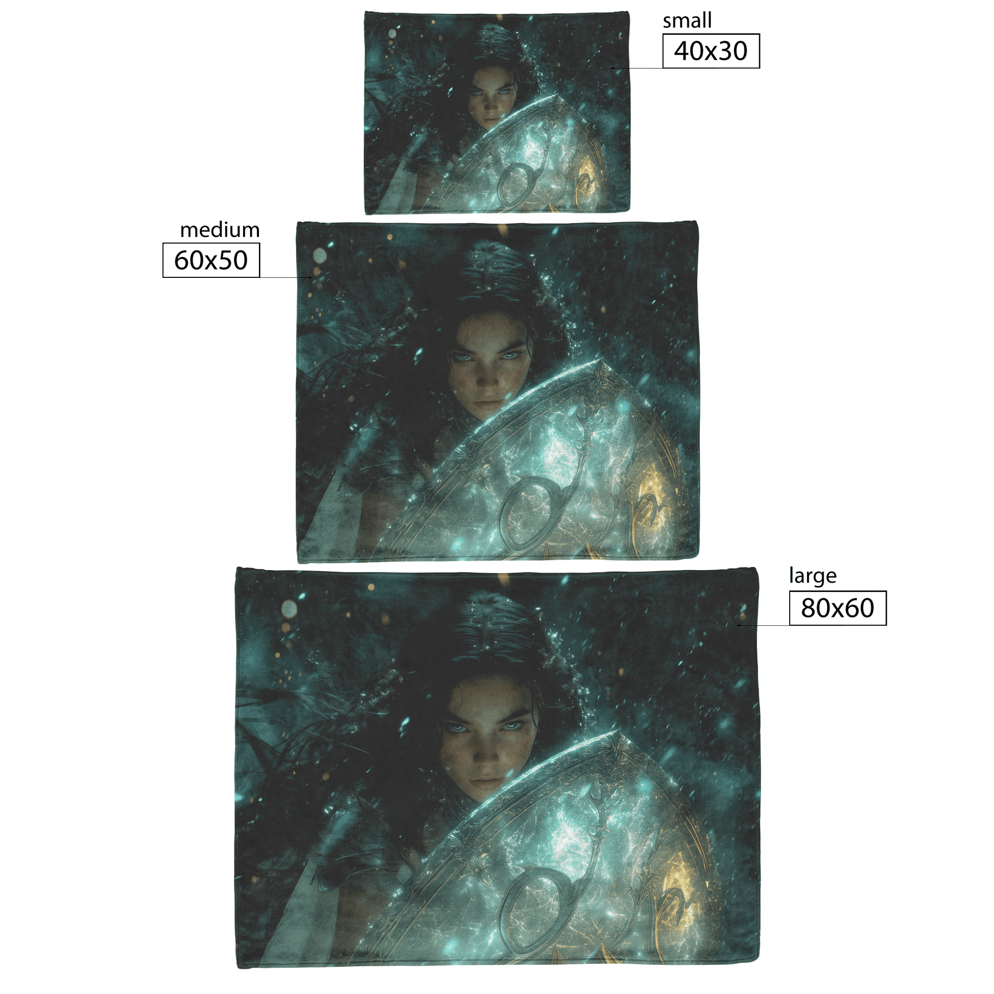Night Elf Paladin Fleece Sherpa Blanket Glowing Shield Shimmering Textures Silver Highlights Elegant Inspiring WoW Design - Awakening Righteousness