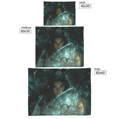 Night Elf Paladin Fleece Sherpa Blanket Glowing Shield Shimmering Textures Silver Highlights Elegant Inspiring WoW Design - Awakening Righteousness