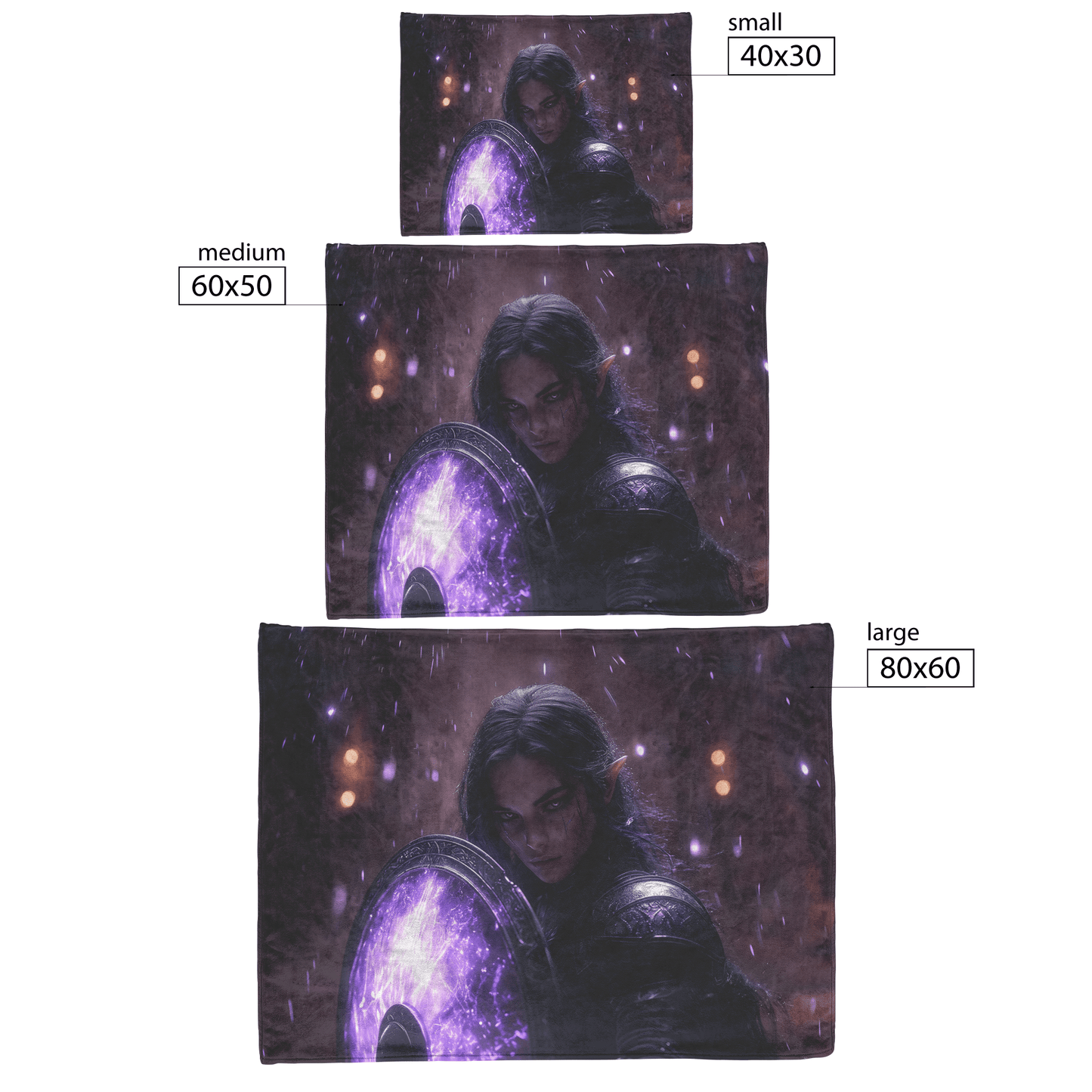 Night Elf Paladin Fleece Sherpa Blanket Glowing Shield Silver Highlights Shimmering Textures Elegant Inspiring Design - Awakening Righteousness