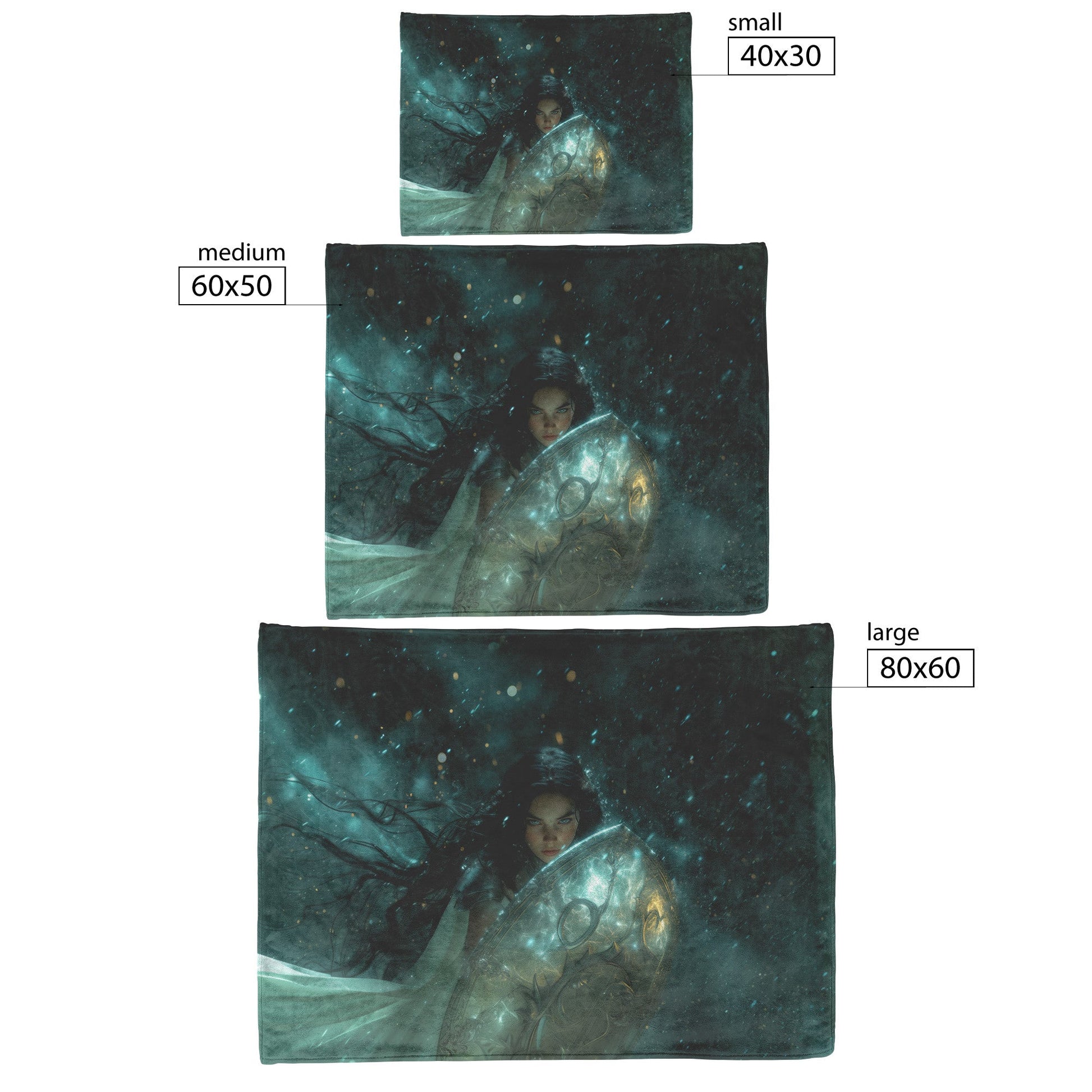 Night Elf Paladin Fleece Sherpa Blanket Glowing Shield Silver Highlights Shimmering Textures Elegant Inspiring WoW Design - Awakening Righteousness