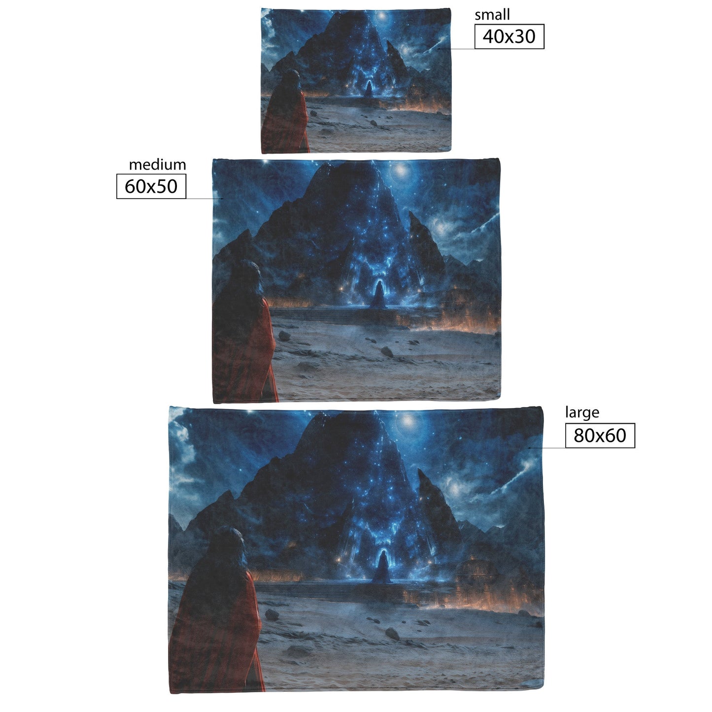 Night Elf Priest Fleece Sherpa Blanket Glowing Temple Silver Light Shimmering Stars Elegant Tranquil Design - Awakening Righteousness
