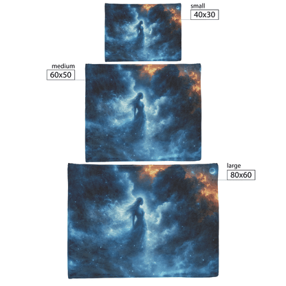 Night Elf Priest Fleece Sherpa Blanket Moonlit Robes Silver Mist Cosmic Reflections Serene Inspiring WoW Design - Awakening Righteousness