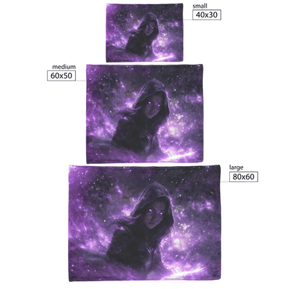 Night Elf Rogue Fleece Sherpa Blanket Black Leather Glowing Daggers Purple Mist Silver Light Bold Stealthy WoW Design - Awakening Righteousness