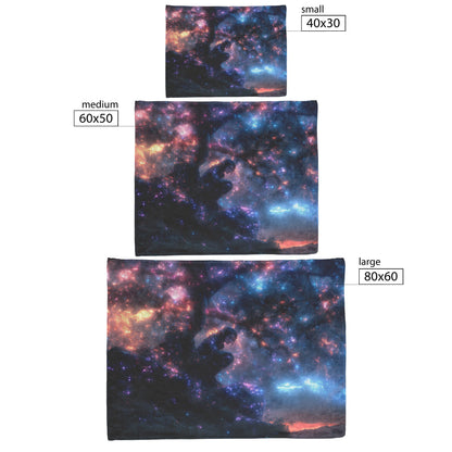 Night Elf Rogue Fleece Sherpa Blanket Treetop Forest Stars Cosmic Textures Elegant Mysterious WoW Design - Awakening Righteousness