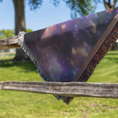 Night Elf Woven Throw Blanket World of Warcraft Inspired Fantasy Art Radiant Female Alliance Hero for Decor or Gift - Awakening Righteousness