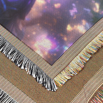 Night Elf Woven Throw Blanket World of Warcraft Inspired Fantasy Art Radiant Female Alliance Hero for Decor or Gift - Awakening Righteousness