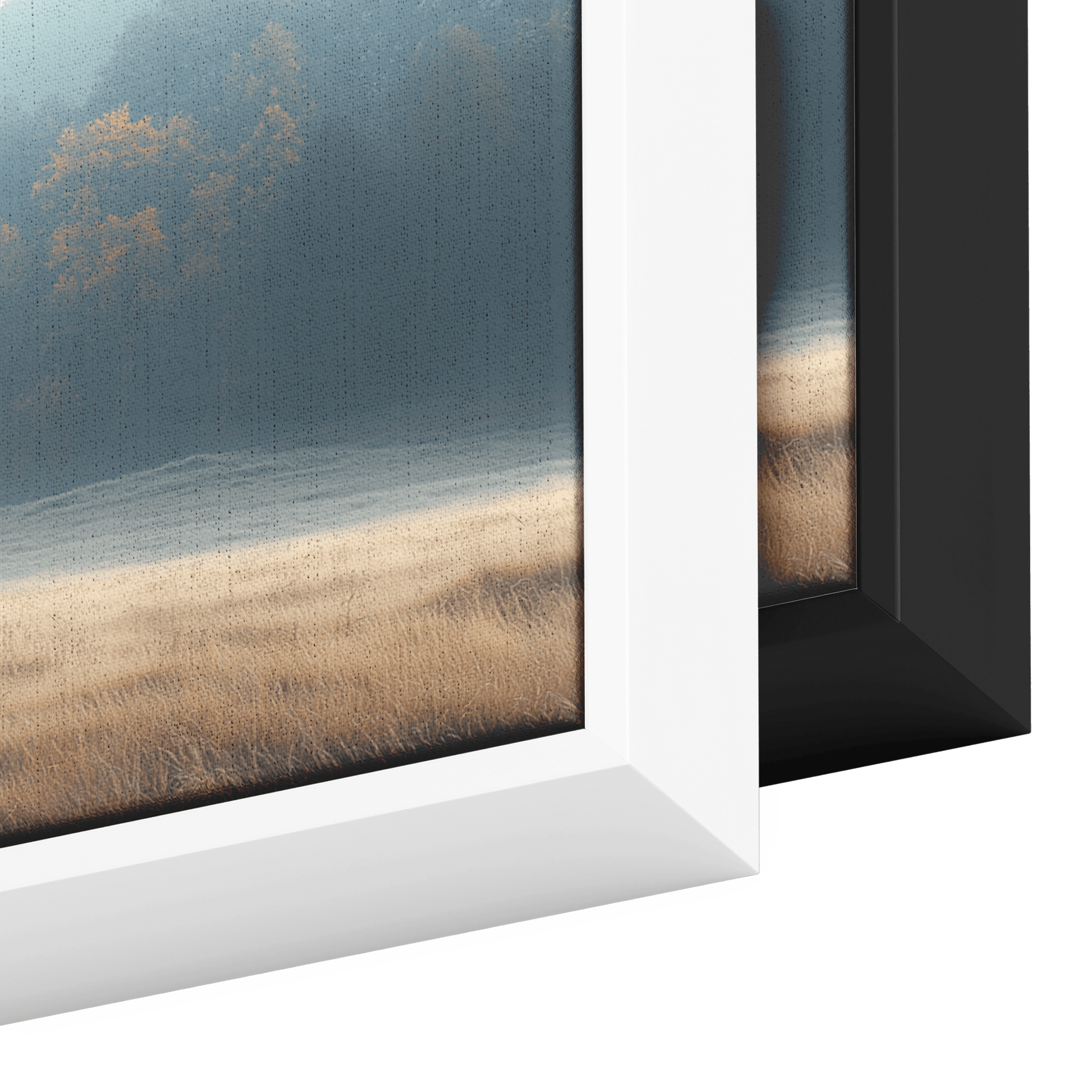 Panoramic Scene Peaceful Meadow Neutral Tones Soft Gray Light Brown Ultra High Definition Textured Minimalist Panoramic Framed Canvas Wall Art - Awakening Righteousness