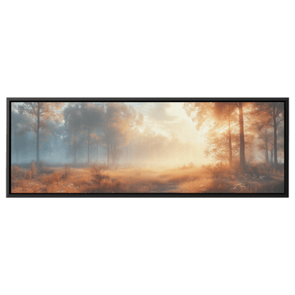 Panoramic Scene Peaceful Meadow Neutral Tones Soft Gray Light Brown Ultra High Definition Textured Minimalist Panoramic Framed Canvas Wall Art - Awakening Righteousness