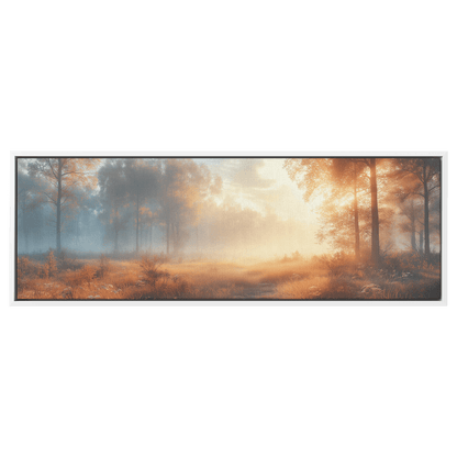 Panoramic Scene Peaceful Meadow Neutral Tones Soft Gray Light Brown Ultra High Definition Textured Minimalist Panoramic Framed Canvas Wall Art - Awakening Righteousness
