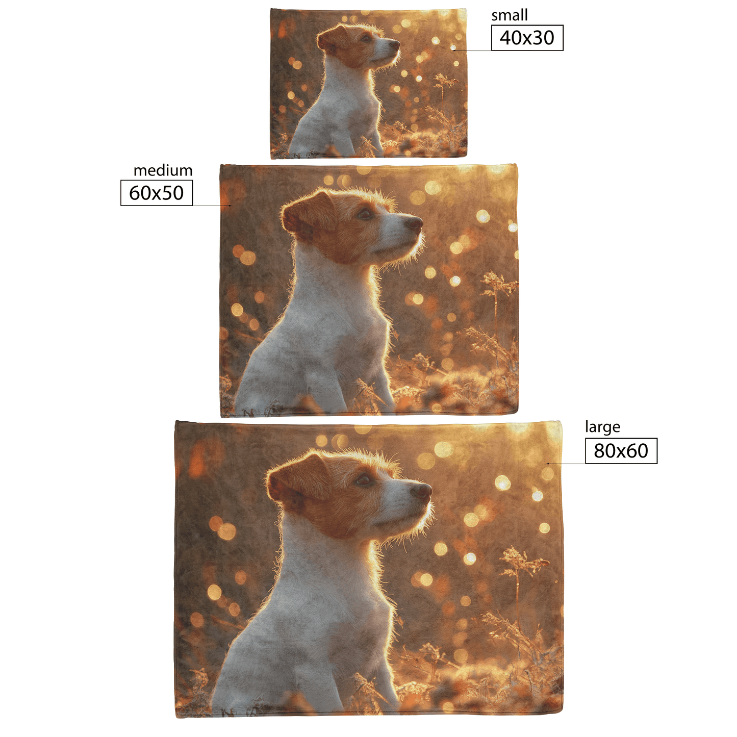 Parson Russell Terrier in Forest Setting Surrounded by Shimmering Textures and Glowing Silver Highlights Fleece Sherpa Blanket - Awakening Righteousness