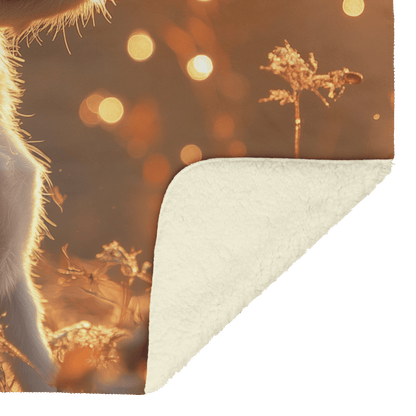 Parson Russell Terrier in Forest Setting Surrounded by Shimmering Textures and Glowing Silver Highlights Fleece Sherpa Blanket - Awakening Righteousness