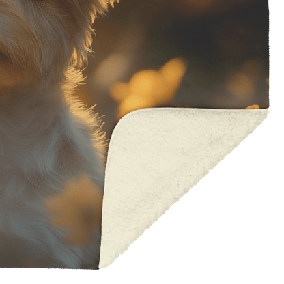 Parson Russell Terrier in Forest Setting Surrounded by Shimmering Textures and Glowing Silver Highlights Fleece Sherpa Blanket - Awakening Righteousness