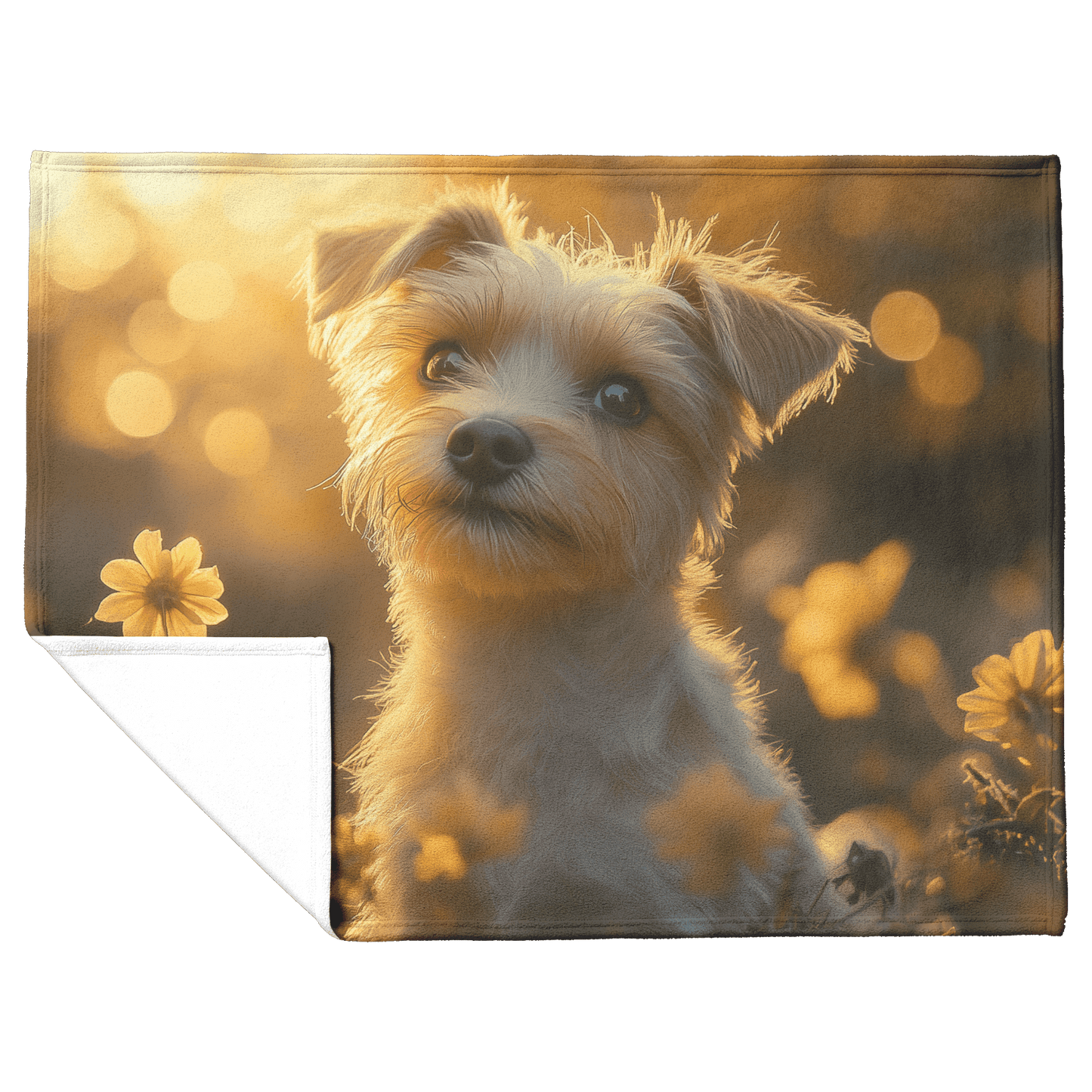 Parson Russell Terrier in Forest Setting Surrounded by Shimmering Textures and Glowing Silver Highlights Fleece Sherpa Blanket - Awakening Righteousness