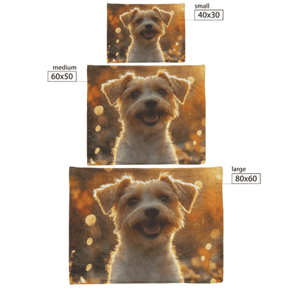 Parson Russell Terrier in Forest Setting Surrounded by Shimmering Textures and Glowing Silver Highlights Fleece Sherpa Blanket - Awakening Righteousness