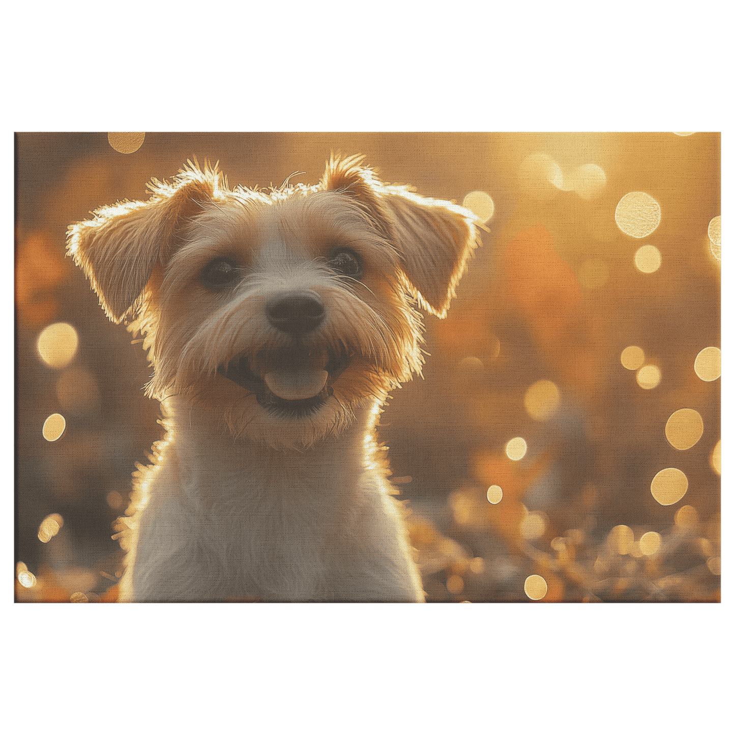 Parson Russell Terrier In Forest Setting With Shimmering Textures And Glowing Silver Highlights Canvas Wall Art Decor - Awakening Righteousness