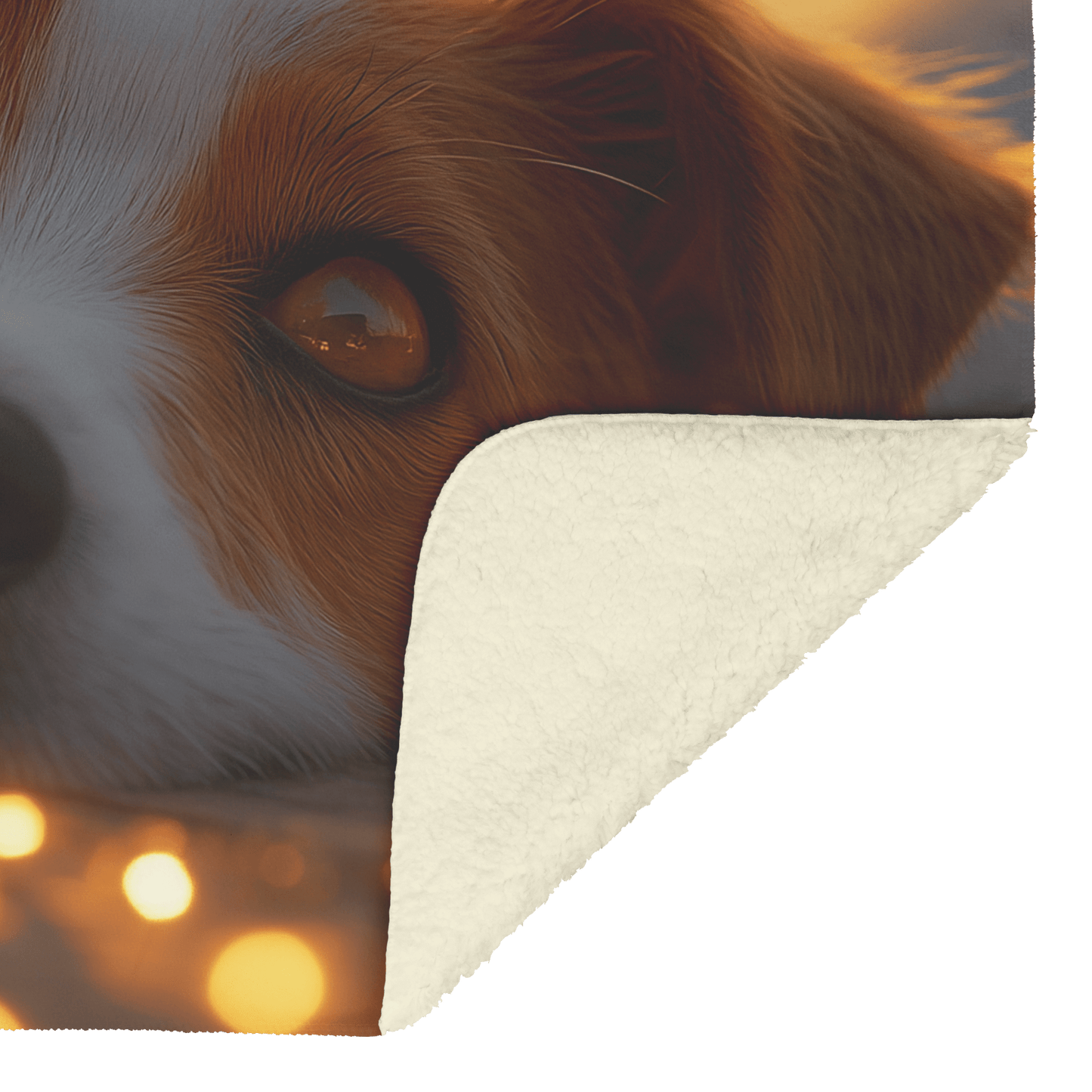 Parson Russell Terrier Lying on Wooden Deck Surrounded by Shimmering Golden Textures and Glowing Light Rays Fleece Sherpa Blanket - Awakening Righteousness